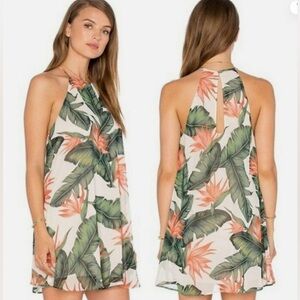 Show Me Your Mumu Women’s Medium Tropical Print Mini Dress Floral Green …